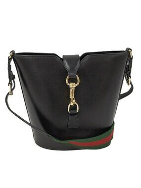 Gucci Bucket Shoulder Bag Leather Black